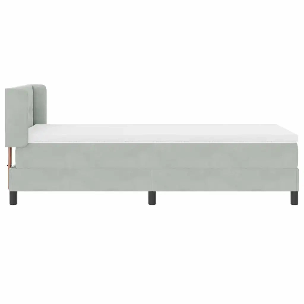 Letto a molle con testiera-Rete con Testiera Grigio chiaro 190 x 90 cm Poliestere 275367