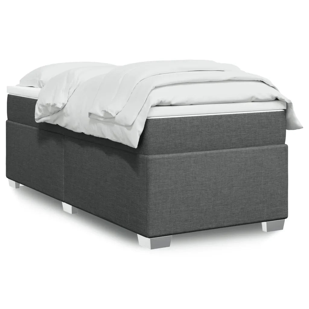 Giroletto a Molle con Materasso-Struttura Letto Grigio Scuro 90x190 cm Tessuto 134435