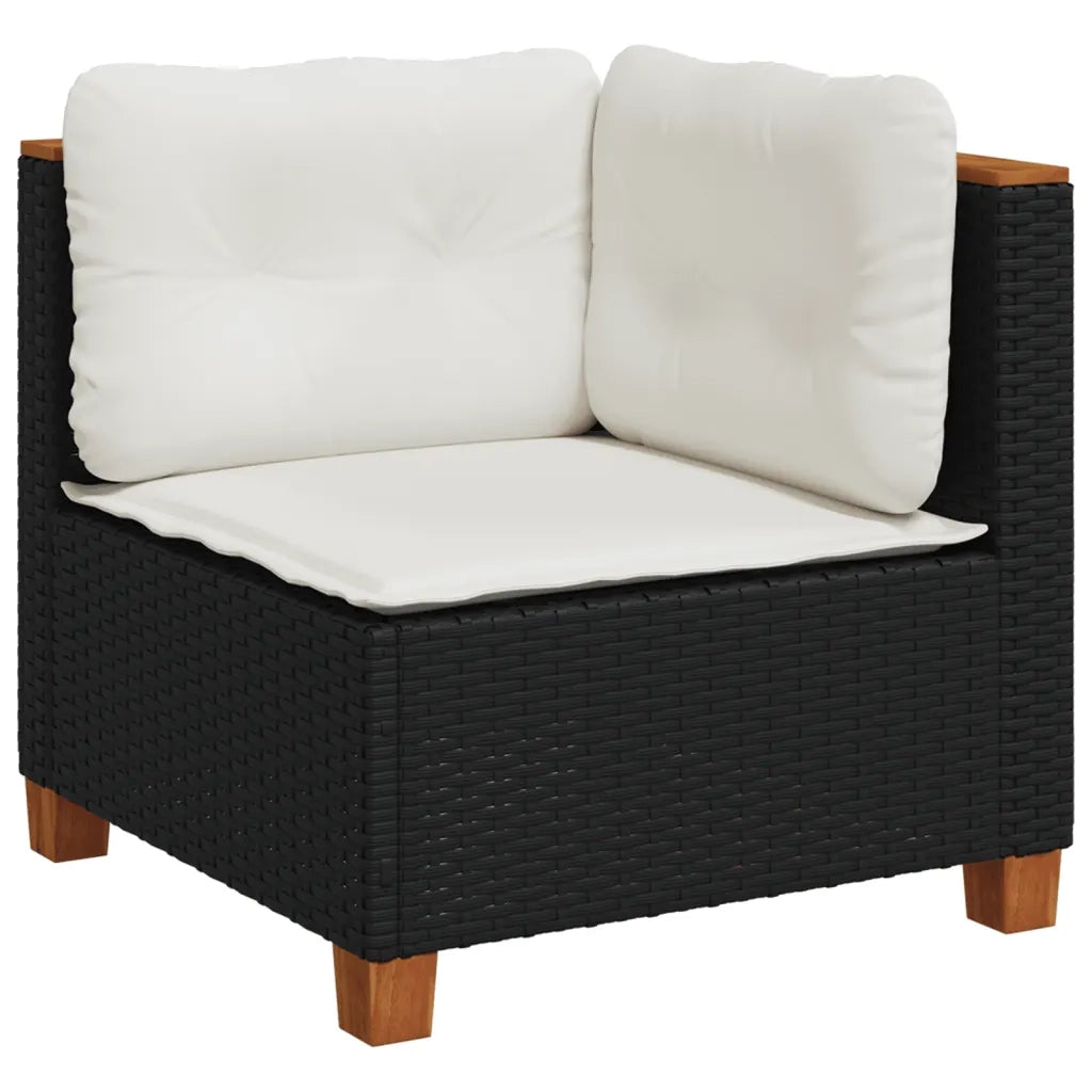 Set Divani da Giardino con Cuscini 7pz Nero Polyrattan 3261917