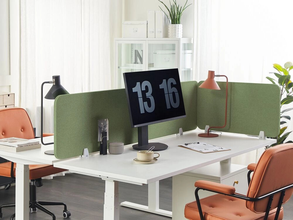 Pannello Divisorio Fonoassorbente per scrivania in PET verde 72 x 40 cm tavolo ufficio