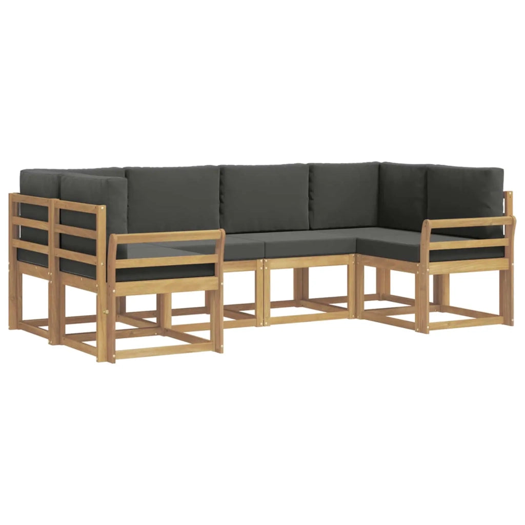 Set di divani da esterno con cuscino 6 pcs Bianco e Antracite