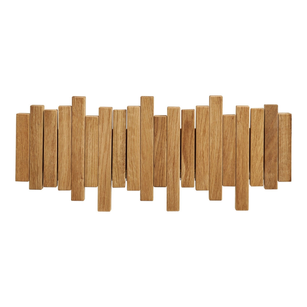 Appendiabiti da parete Caltra in rovere FSC — design scultura