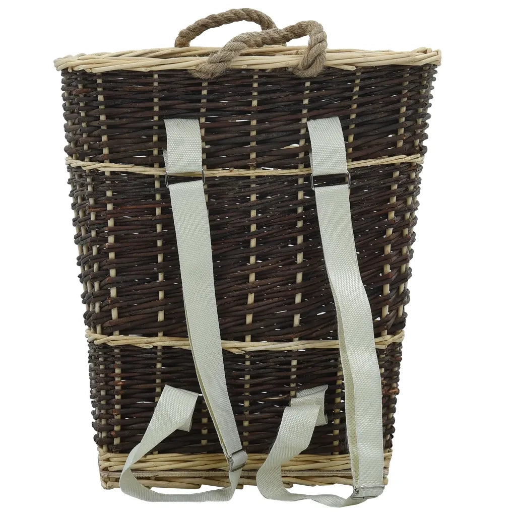 Cesta per Legna con Spallacci 44,5x37x50cm Salice Naturale CFW7650790