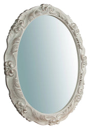 Biscottini Specchiera da parete verticale/orizzontale in legno finitura bianca anticata L78xPR7xH98cm Made in Italy
