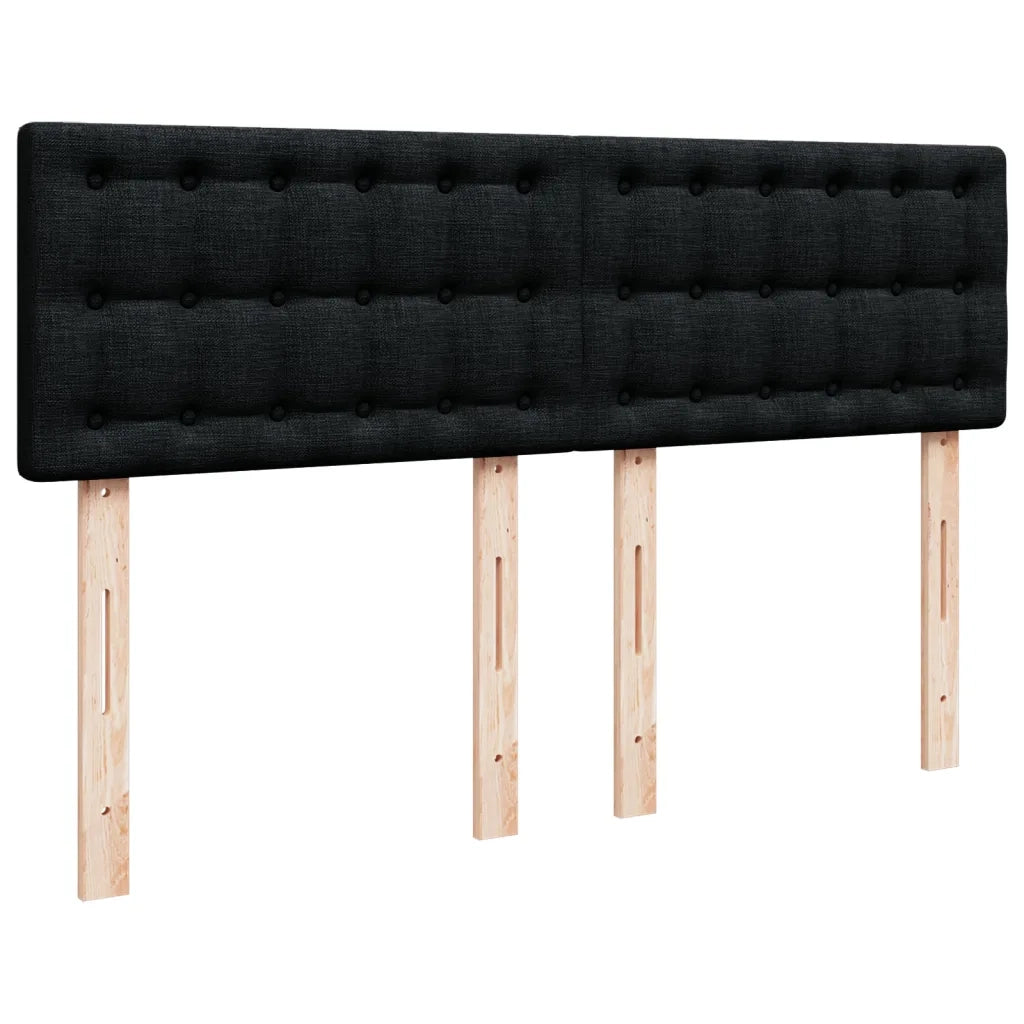 Giroletto a Molle con Materasso Nero 160x200 cm in Tessuto