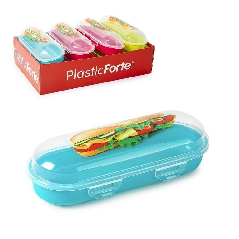 1 Pezzo Contenitore Panino Multiuso in Plastica 23 x 9,5 x 6,75 cm 4 Colori