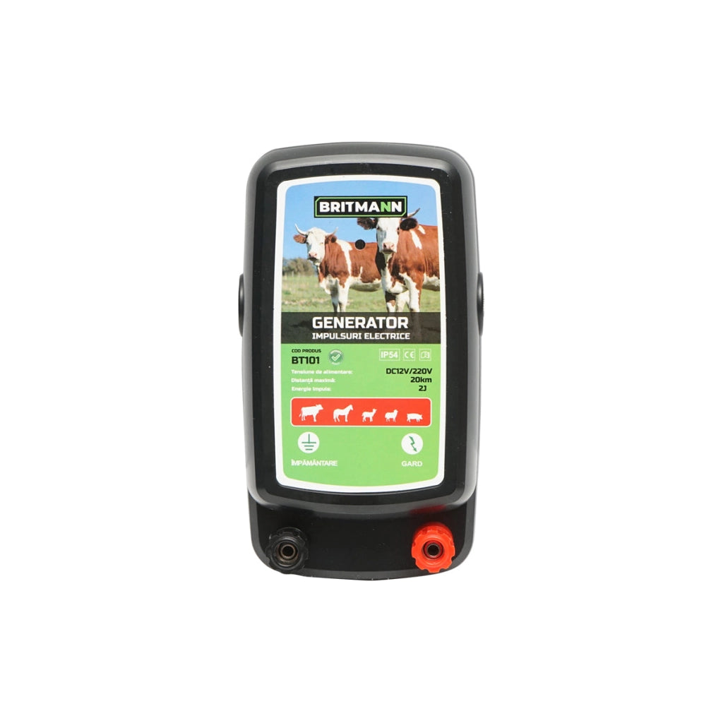 Elettrificatore 2 Joule per recinto elettrico 20Km, 12V/220V, BRITMANN