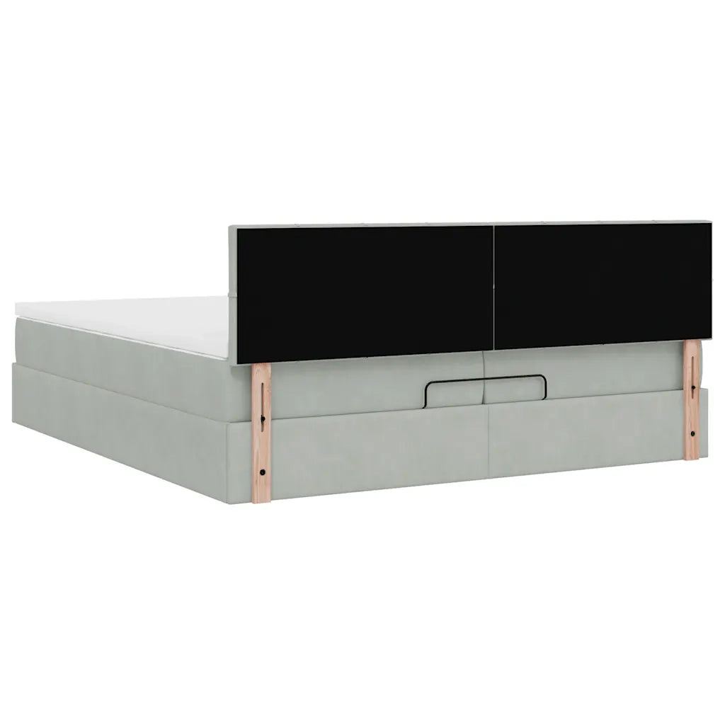 Struttura Letto Pouf con Materassi 200x200 cm Velluto 3312644