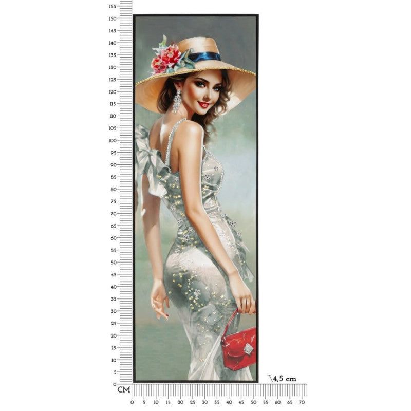 Dipinto Su Tela Laccato Elegant Con Cornice -a- cm 52x4,5x152