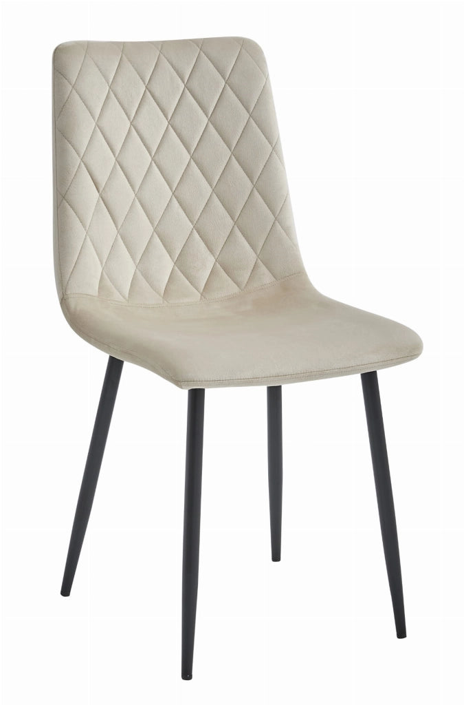 Sedia Valora TURIN in velluto beige dal design ergonomico per il soggiorno