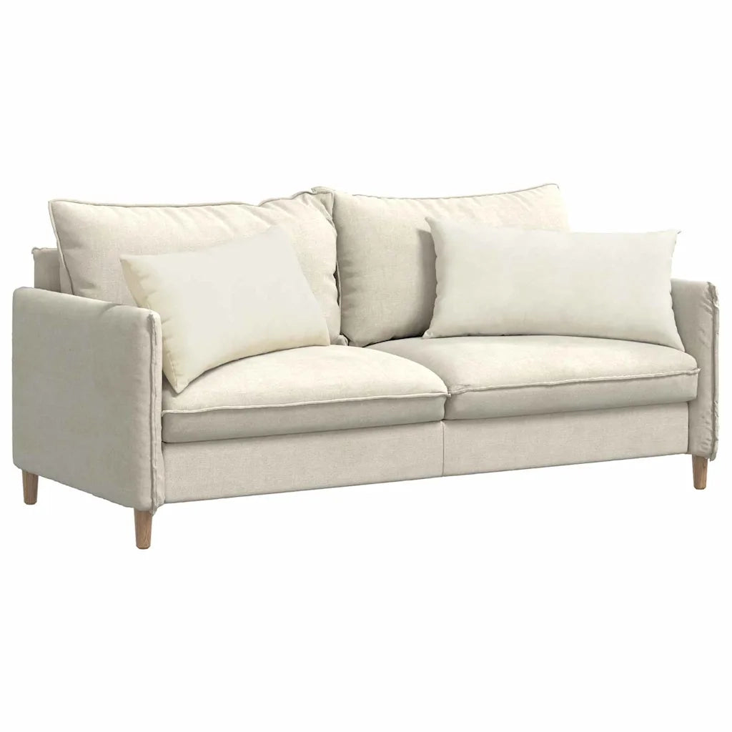 Cuscini da Divano 2 pz-Set di 2 Cuscini per Sofa Crema 80 x 40 cm Tessuto in Cords 828581