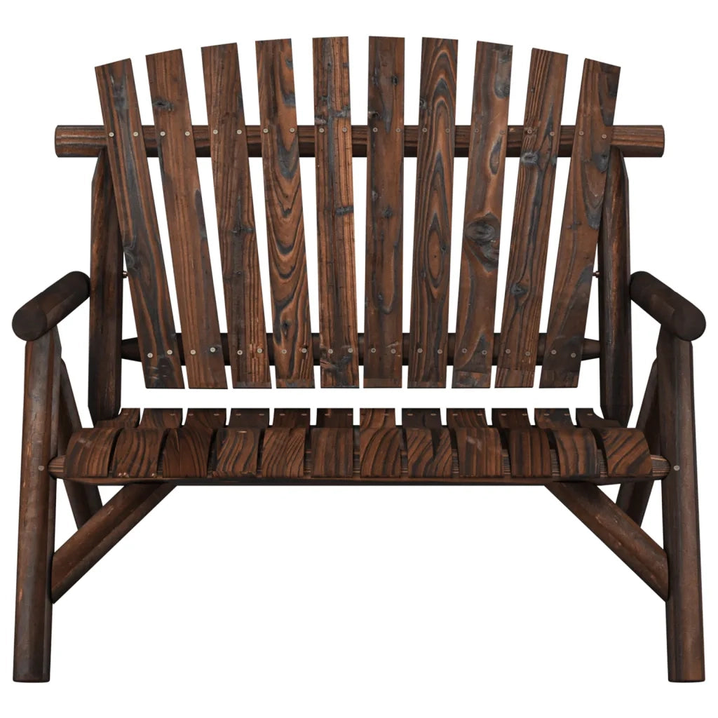 Panca Giardino 2 Posti-Sgabello-Panca da esterno 119x85x98cm Legno Massello Abete Rosso 856483
