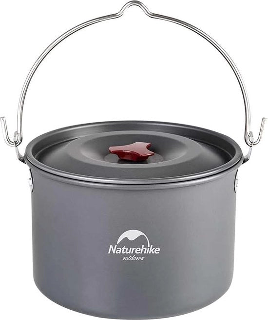 Stockpot per Campeggio con Coperchio Grande Set di Cottura Esterno Portatile per 1-6 Persone