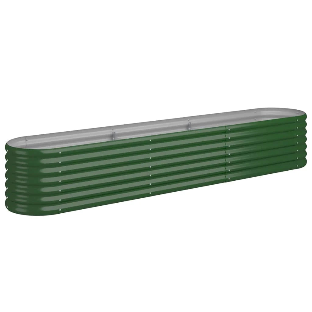 Fioriera rialzata per piante e fiori adatta per terrazze e giardini acciaio verniciato a polvere 224 x 40 x 36 cm verde 02_0039595