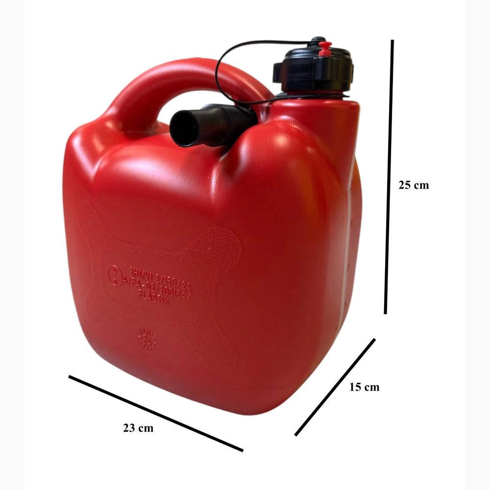 Tanica per Carburante in Polietilene rinforzato con Boccaglio Ermetico e maniglia 5 Litri