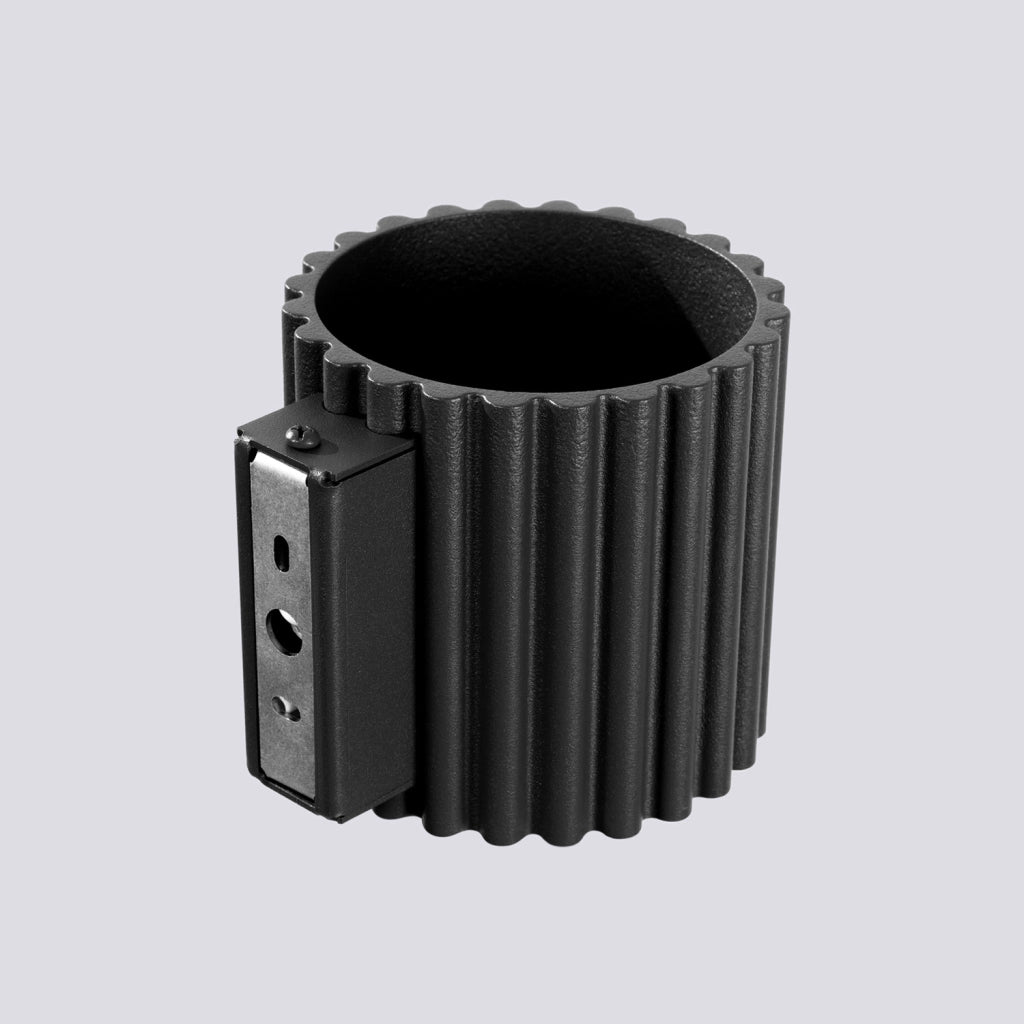 Pure Lume VISTAO applique nera tubo rigato 10cm su-giù G9