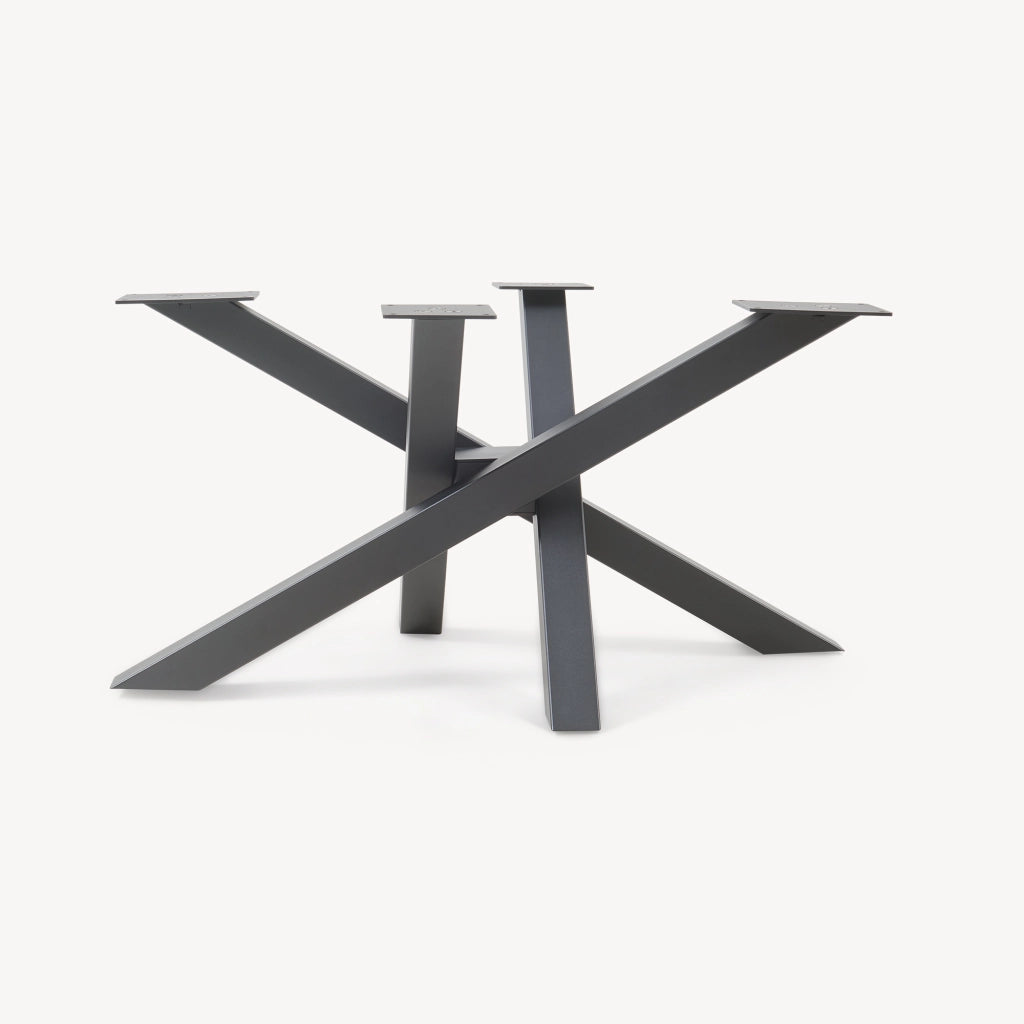 Gamba Centrale Umala in Acciaio per Mobili Fai da Te Design Incrociato 80x49x43 cm Nero [en.casa]
