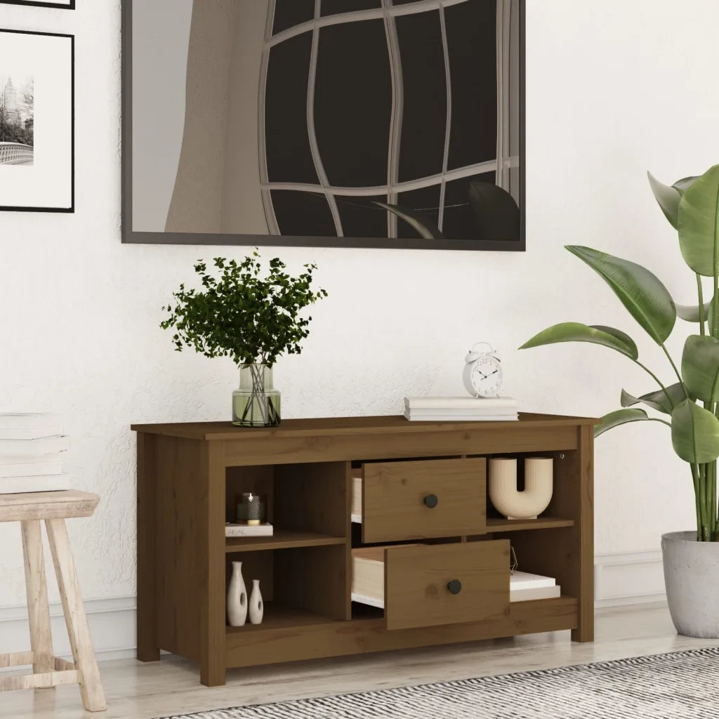 Mobile Porta TV Ambra 103x36,5x52 cm in Legno Massello di Pino 814572