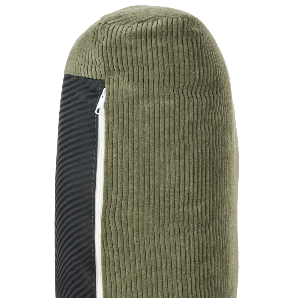 Divano angolare a sinistra Tappezzeria in corda jumbo verde Gambe in legno Elegante