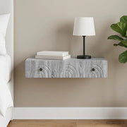 Tavolino da Parete Laterale 87,5 x 34,5 x 17 cm Grigio Sonoma 898161