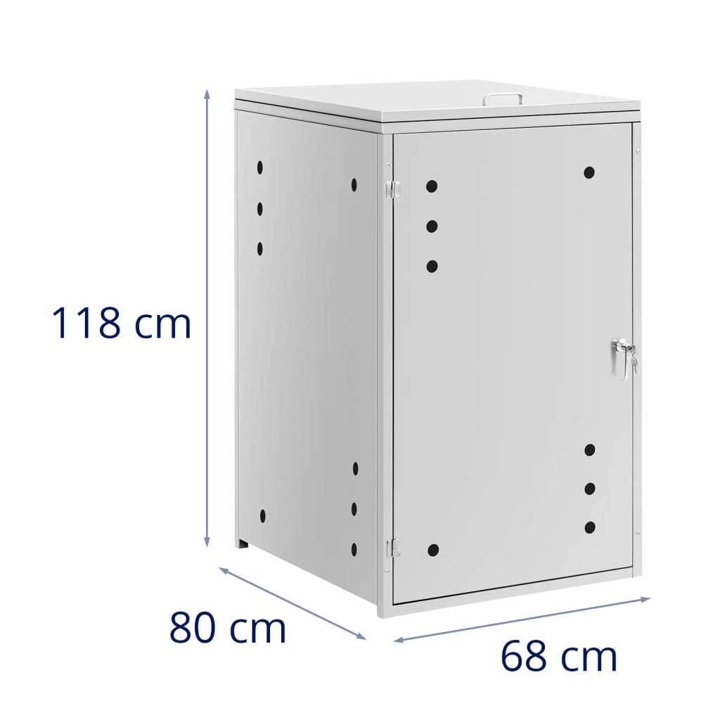 Contenitore/ripostiglio per rifiuti 240 litri fori di ventilazione acciaio inox 201 argento metallizzato 14_0008482