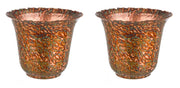 Set 2 Vasi Decorativi da Salotto Ø20,5x12 cm in Metallo Judd Bomb S Rame