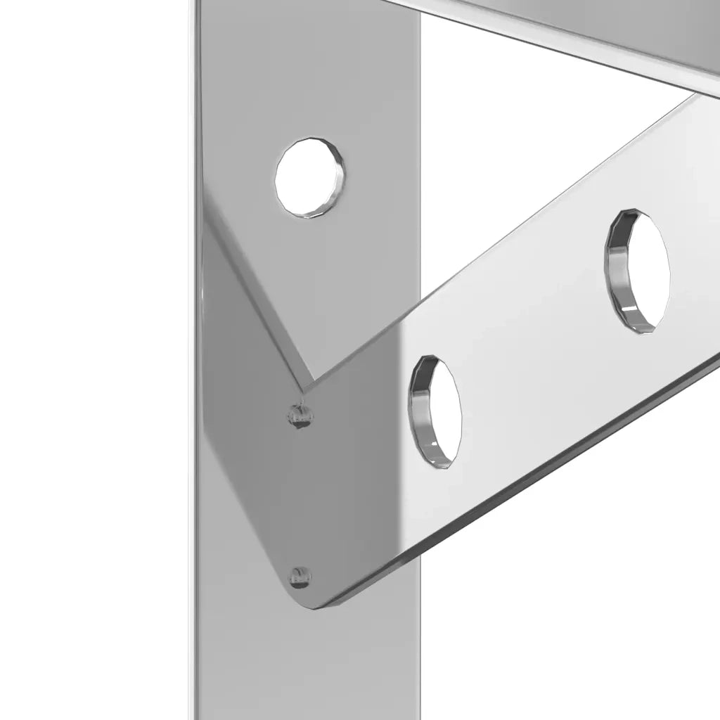 vidaXL Staffe per Mensola 4 pz 15x2,5x11,5 cm in Acciaio Inox Argento