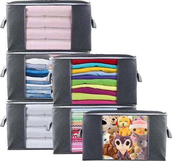 Opbergtas Opvouwbare 6 compartimenti 90 litri Manubrio rinforzato Chiusura a cerniera robusta Abbigliamento Biancheria Letti e coperte