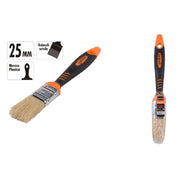 Trade Shop - Pennello Piatto 1" 25 Mm Setole Morbide Pittura Vernice Manico Antiscivolo 90275 -
