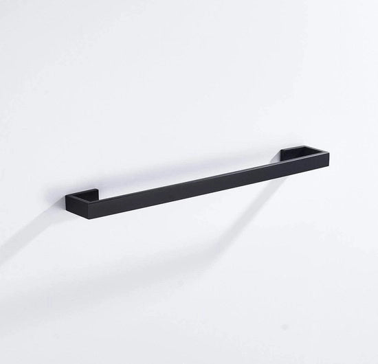 Supporto asciugamano 60 cm, materasso nero - supporto asciugamano in acciaio inossidabile per la parete - accessorio per la stanza da bagno.