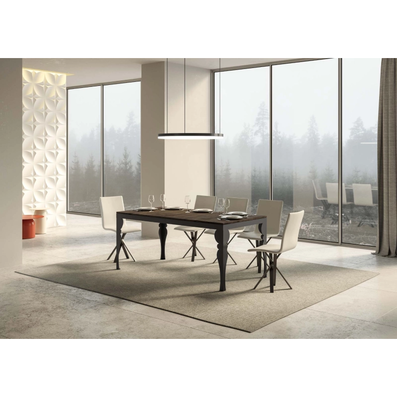 Tavolo allungabile 90x180/284 cm Paxon Evolution telaio Antracite - Noce