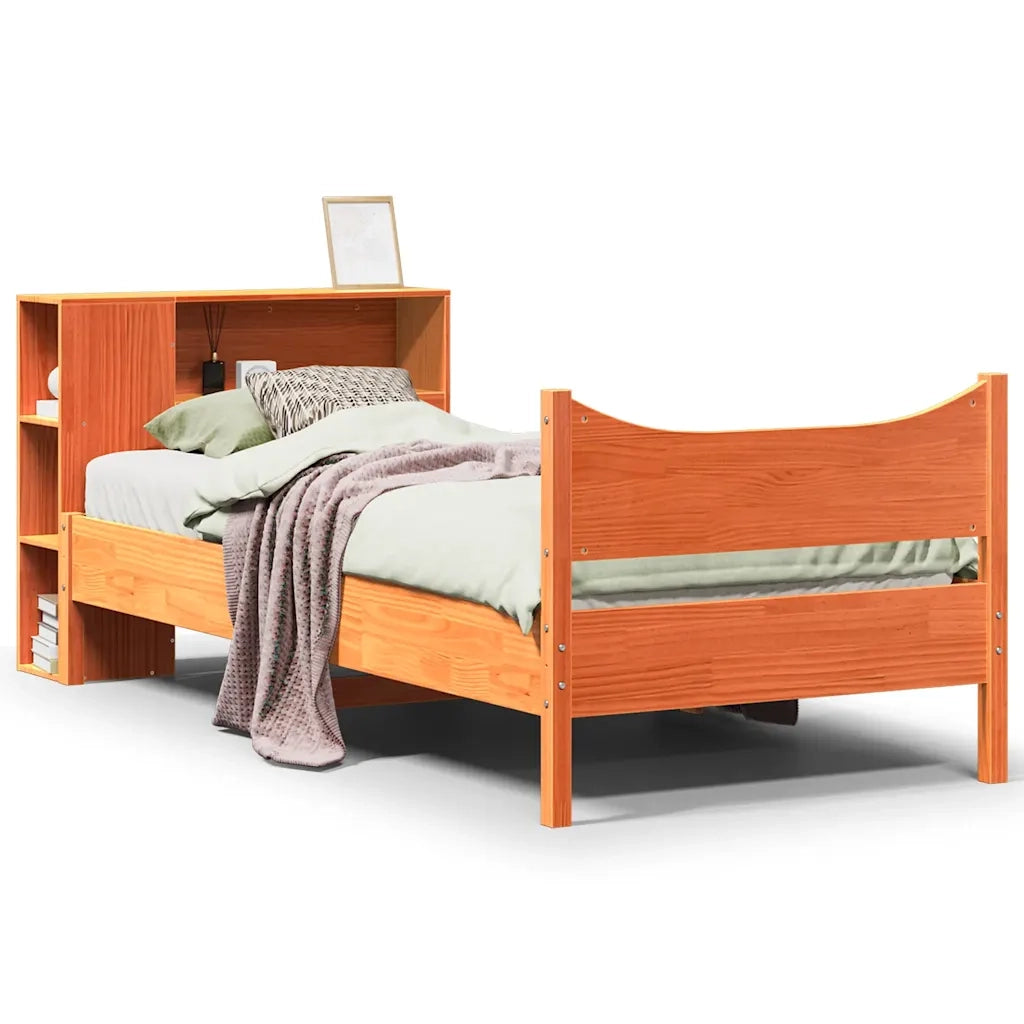 Letto senza Materasso Marrone Cera 75x190 cm in Legno di Pino 3323325