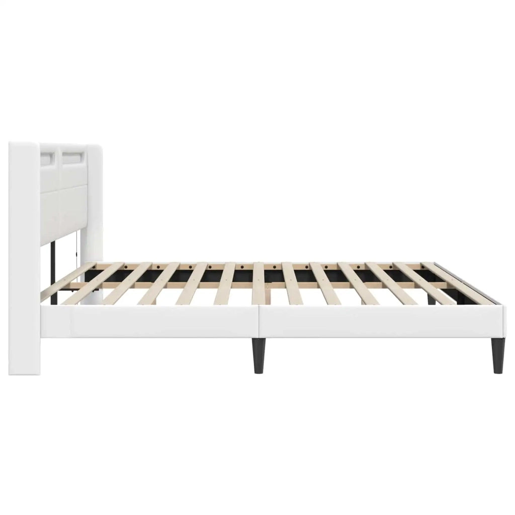 Struttura del letto con testiera Bianco 180 x 200 cm Similpelle