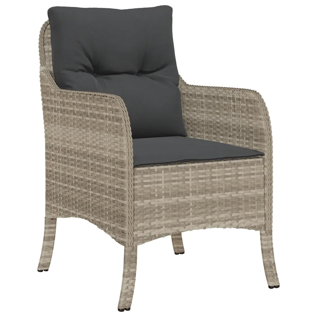 Set Pranzo da Giardino 5pz con Cuscini Grigio Chiaro Polyrattancod mxl 113550