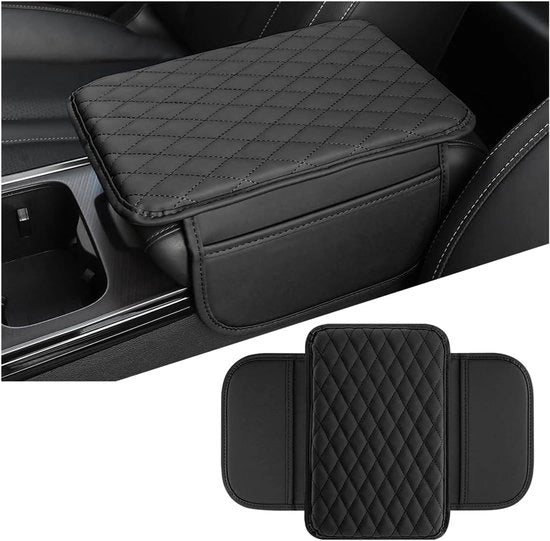 Console per auto con fodera in pelle impermeabile, con taschini laterali, compatibile con la maggior parte delle auto.
