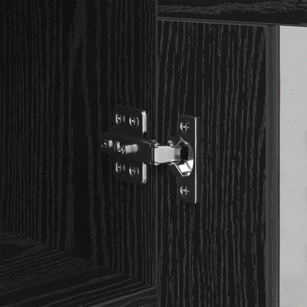 Credenza | Madia | Buffet da pranzo | Armadio da pranzo Rovere nero 34 x 34,5 x 90 cm Legno multistrato