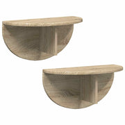 2 pz Scaffale da parete | Ripiano a parete | Mensola a parete Rovere Sonoma 48 x 24 x 24 cm