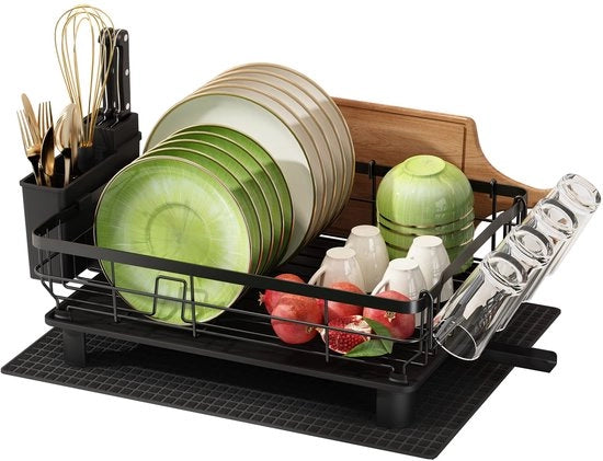 Lavaggio Acqua Cucina in Acciaio Inossidabile con Manovella e Piastra di Asciugatura - Ideale per l'Organizzazione e l'Efficienza