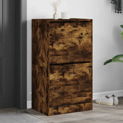 Scarpiera con 2 Cassetti Ribaltabili Rovere Fumo 60x42x180 cmcod mxl 134419
