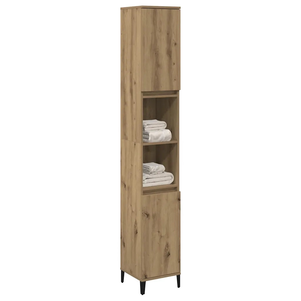 Armadietto Bagno Rovere 30x30x190 cm Legno Multistrato