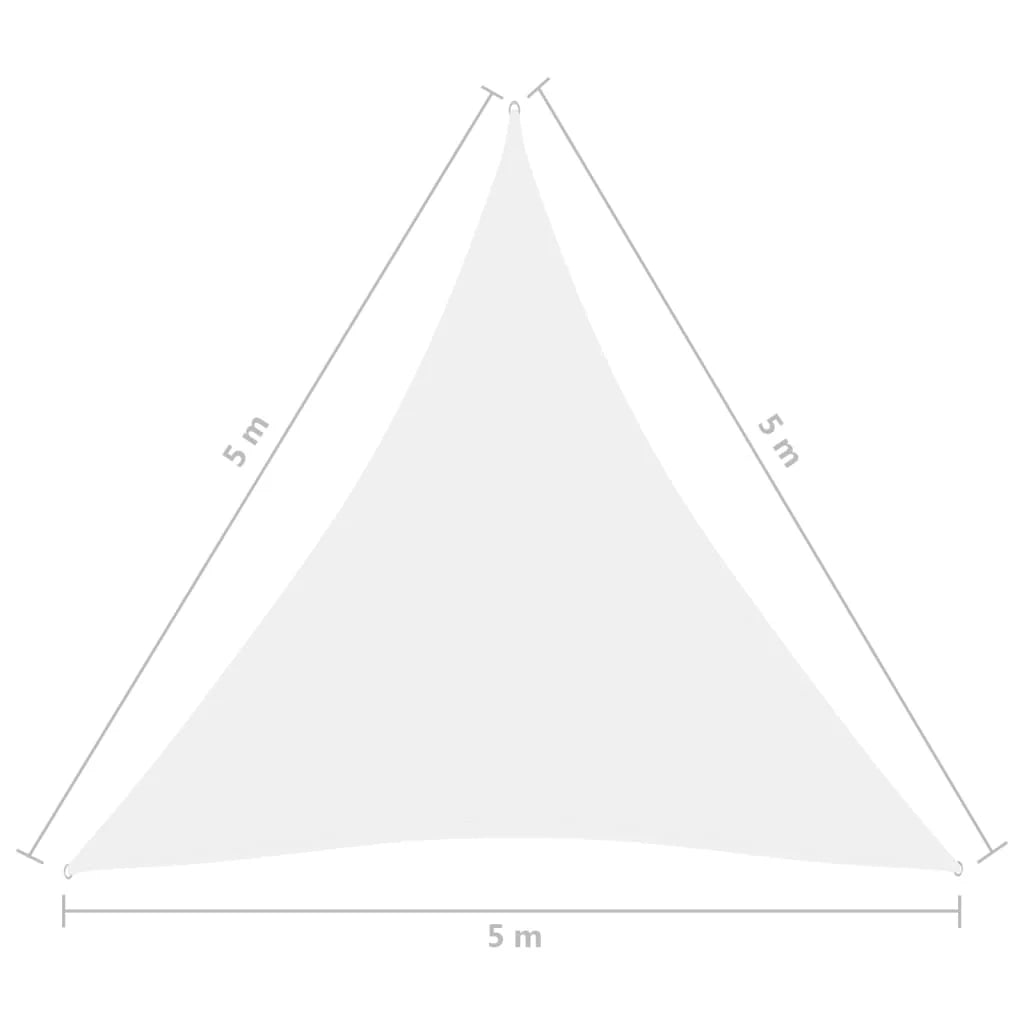 Vela parasole in telo parasole triangolare tessuto Oxford 5 x 5 x 5 mt bianco 02_0009906