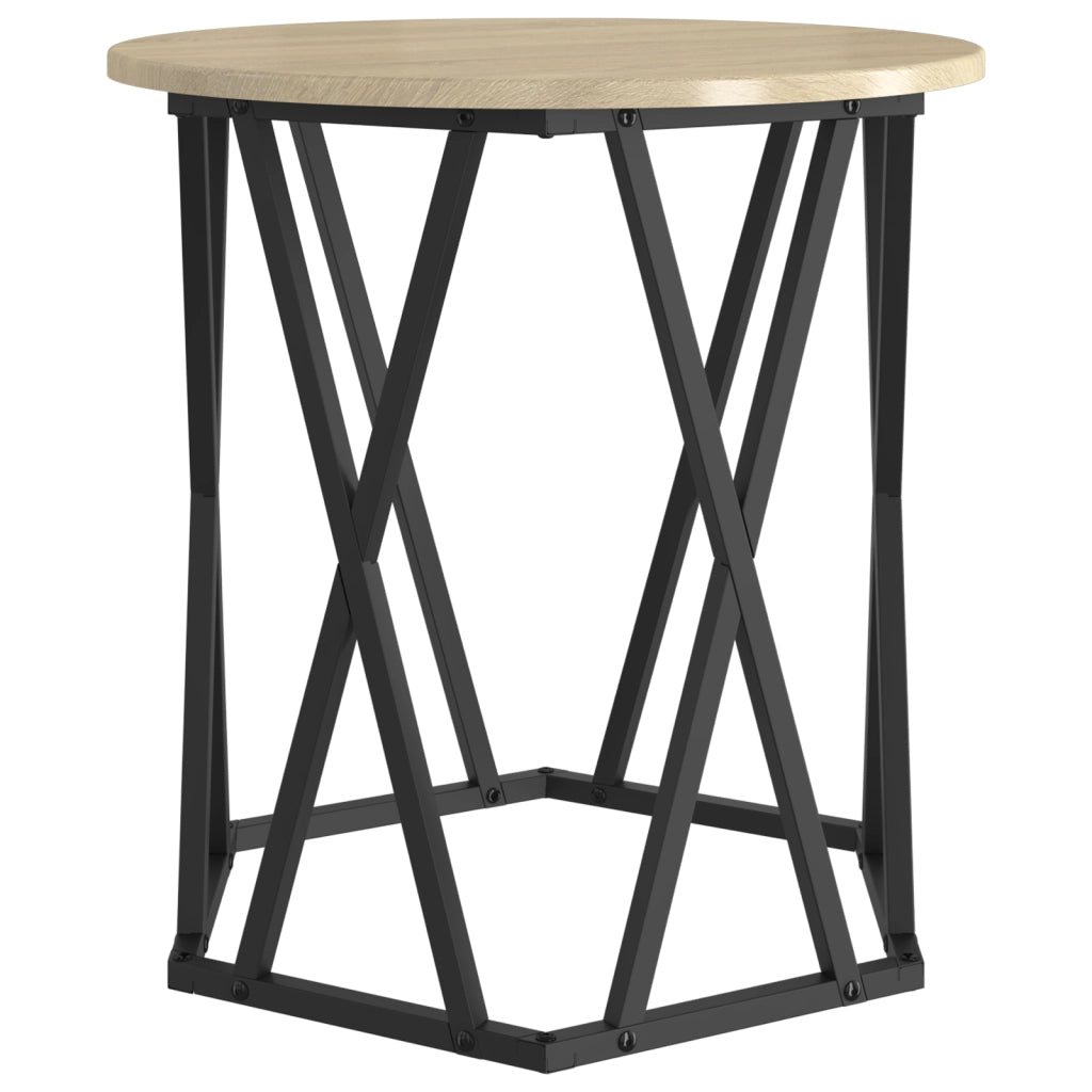 Set di 2 tavolini  in legno ingegnerizzato rovere Sonoma