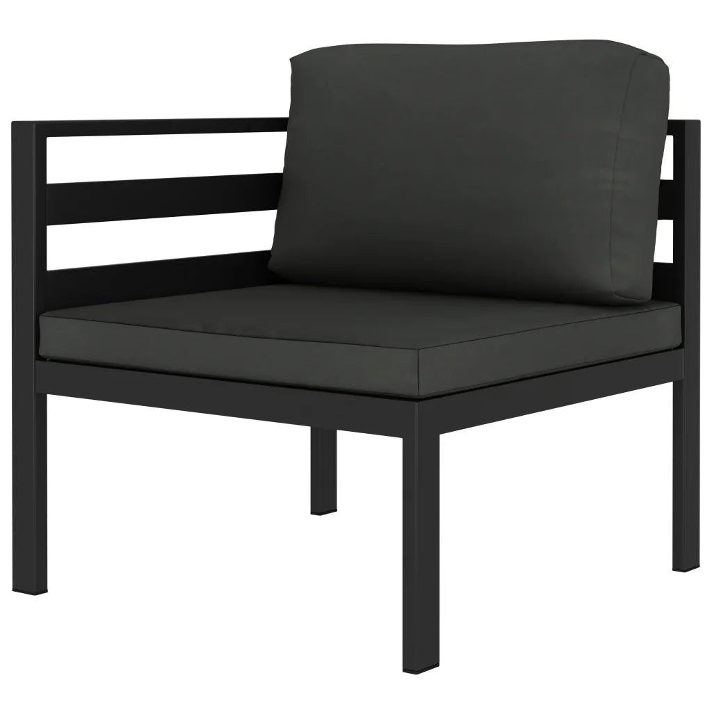 Set Divani da Giardino 8 pz con Cuscini in Alluminio Antracite 49234