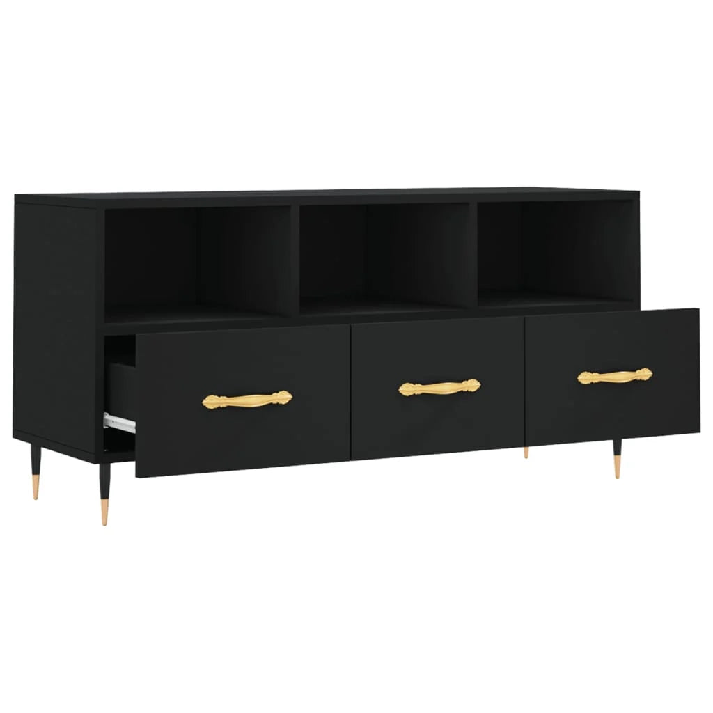 Mobile TV multimediale mensola TV credenza TV sala da pranzo soggiorno camera da letto 102 x 36 x 50 cm legno ingegnerizzato nero 02_0025606