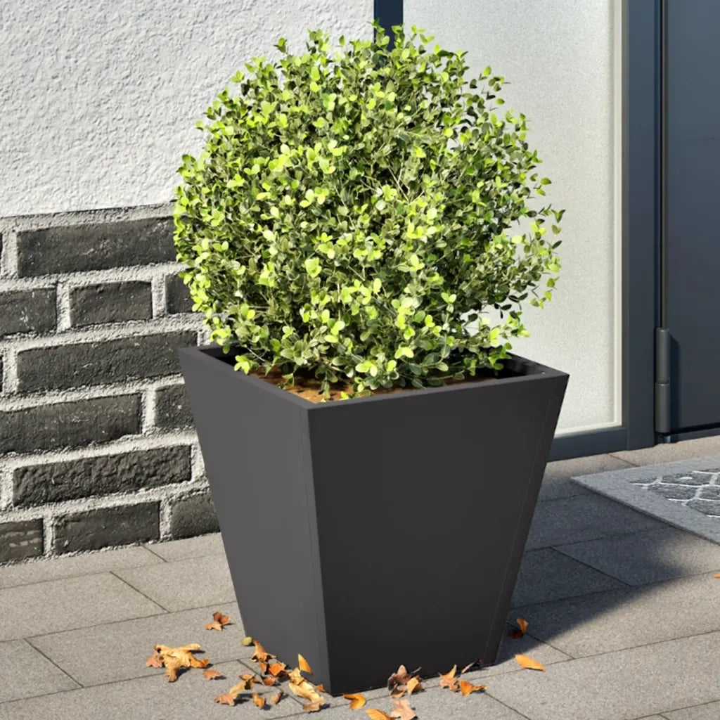 Fioriera da Giardino-Vaso da Esterno-Contenitore per Piante Nera 30x30x30 cm in Acciaio 708773