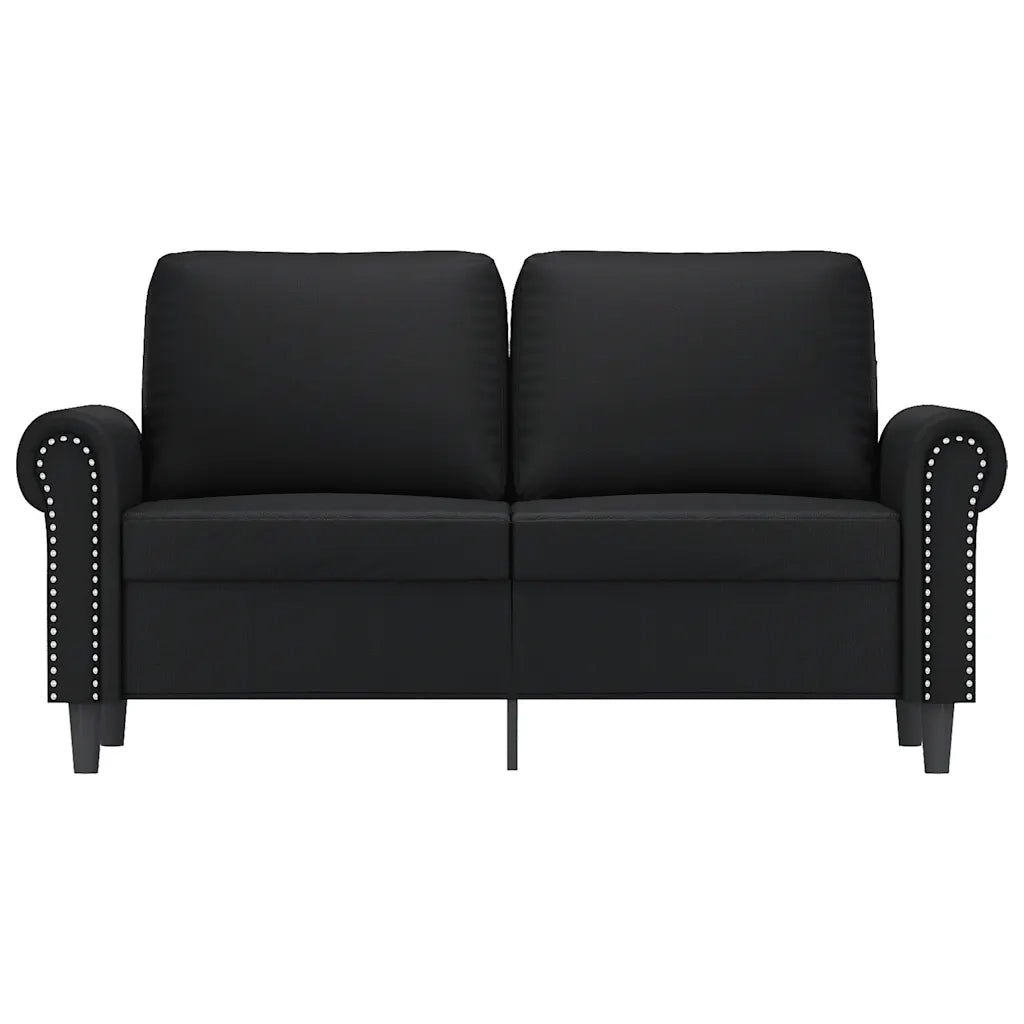 Divano a 2 Posti Nero 120 cm in Similpelle