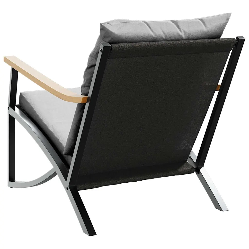 Sedie da Giardino con Cuscini 2pz Nere in Acciaio 4009304