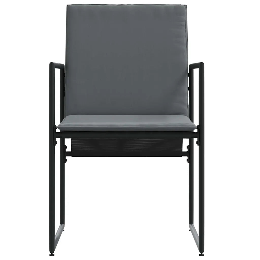 Sedia con cuscino 4 pcs Nero e antracite Textilene 42003025