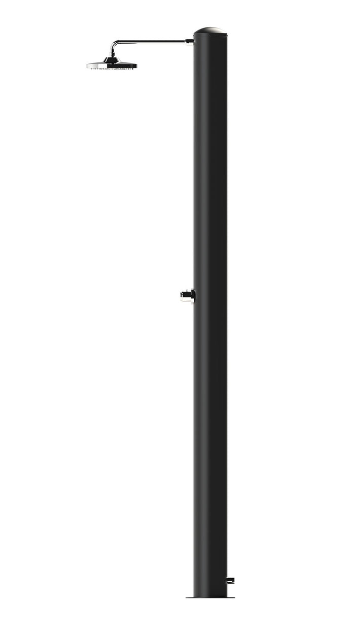 Doccia Solare da Giardino 28 L Soffione Eco Rain e Miscelatore Temporizzato Tevere TN Nero Opaco