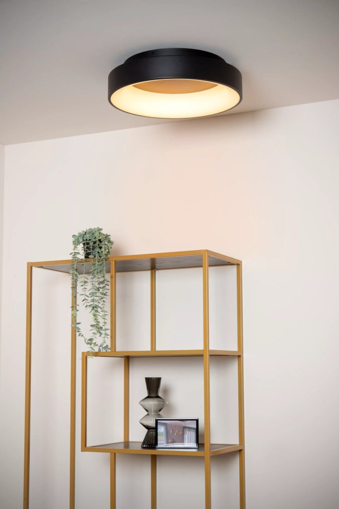Plafoniera LED Lucide Mirage tonda 45cm nera 33W 2700K